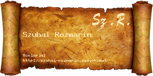 Szuhai Rozmarin névjegykártya
